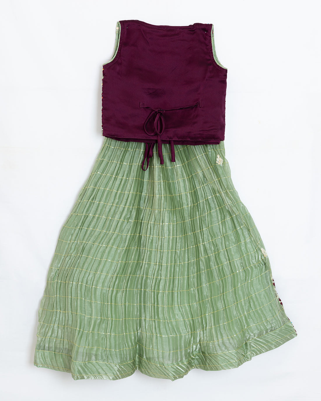 Embroidered Kids Lehenga Choli Set with Dupatta - Purple