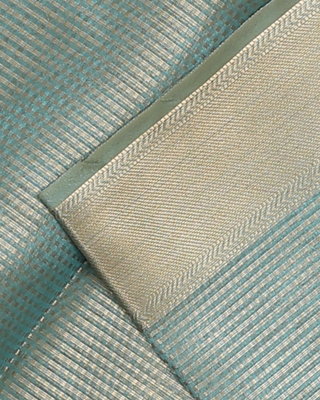 Ethnic Striped Tissue Saree - Green