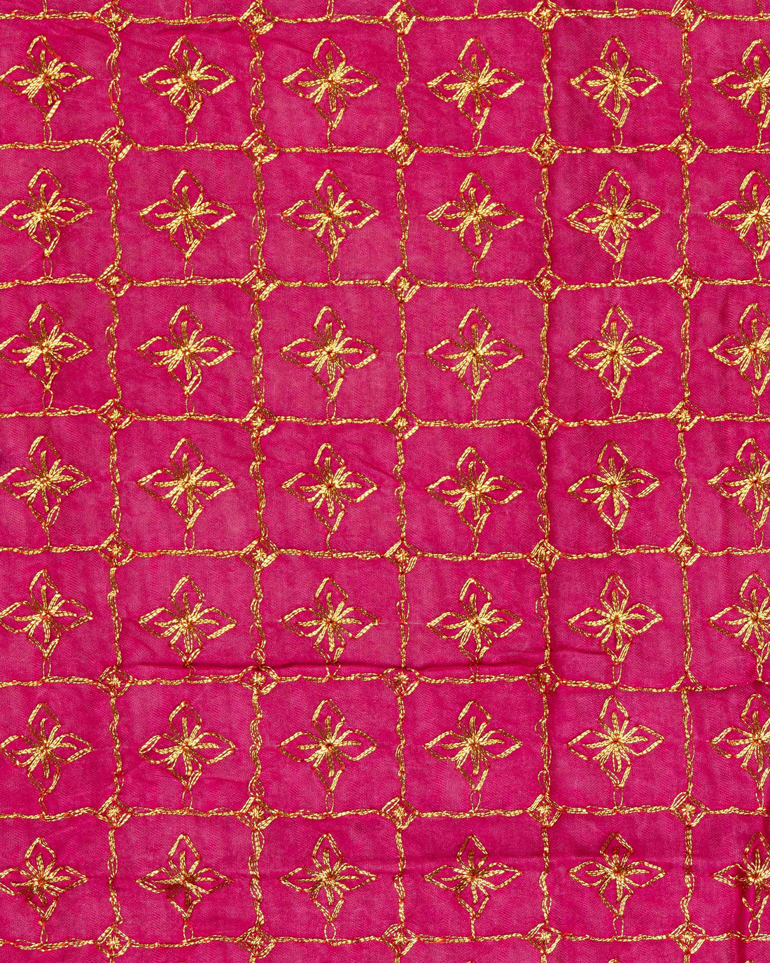 Pink Embroidered Unstitched Blouse Material