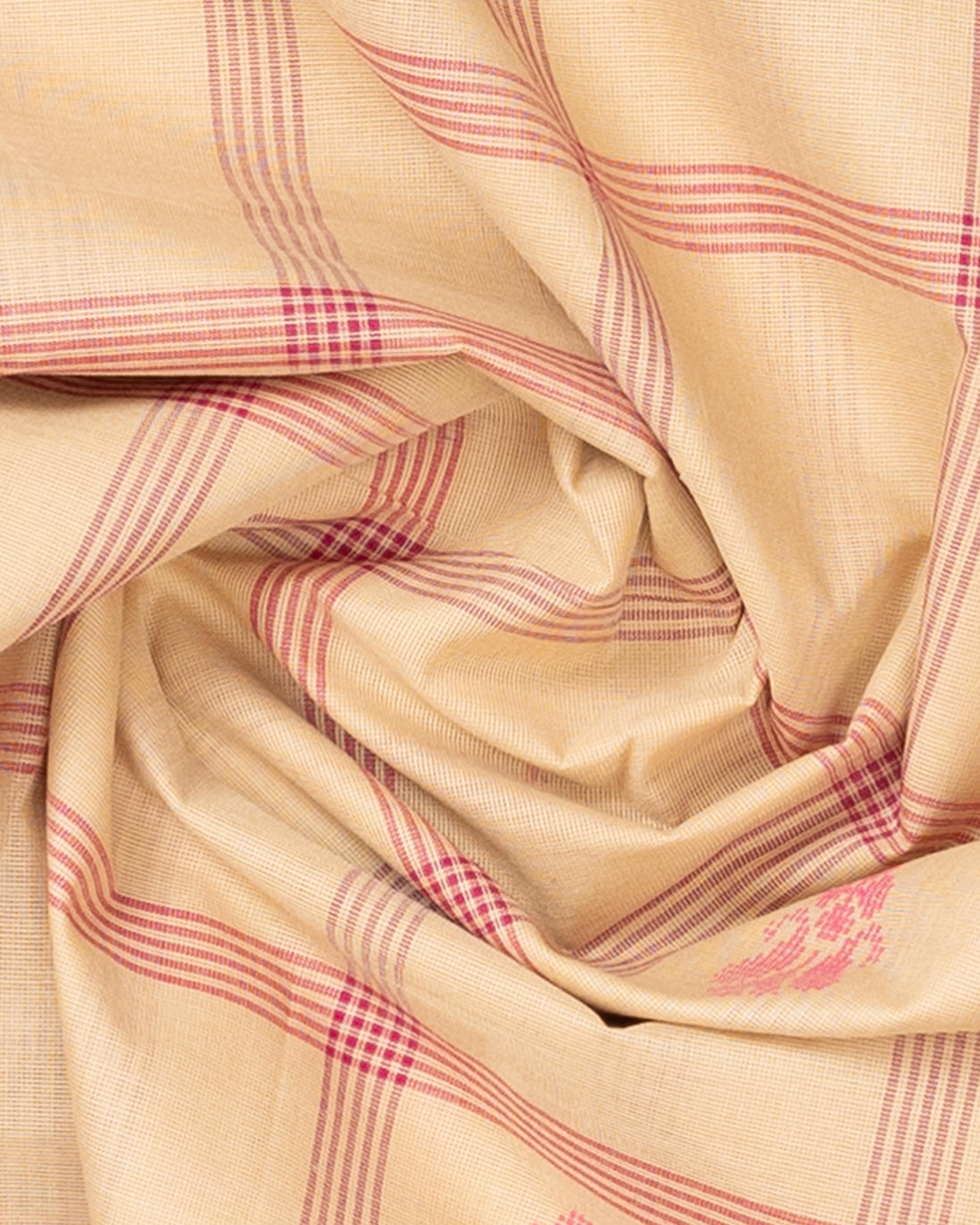 Sandal Checked Design Venkatagiri Cotton Saree