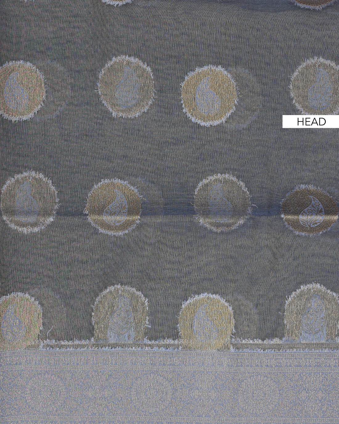 Ethnic Printed Tissue Saree - Grey