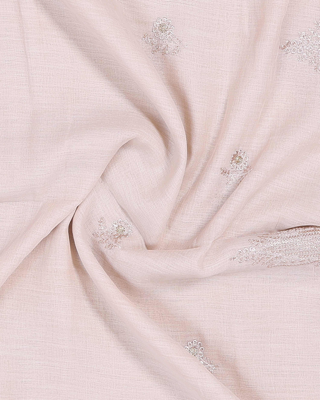 Elegant Linen Cotton Saree with Embroidered Motifs - Pink