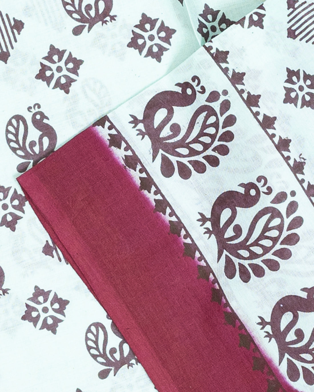 Light Blue Printed Sungudi Cotton Saree