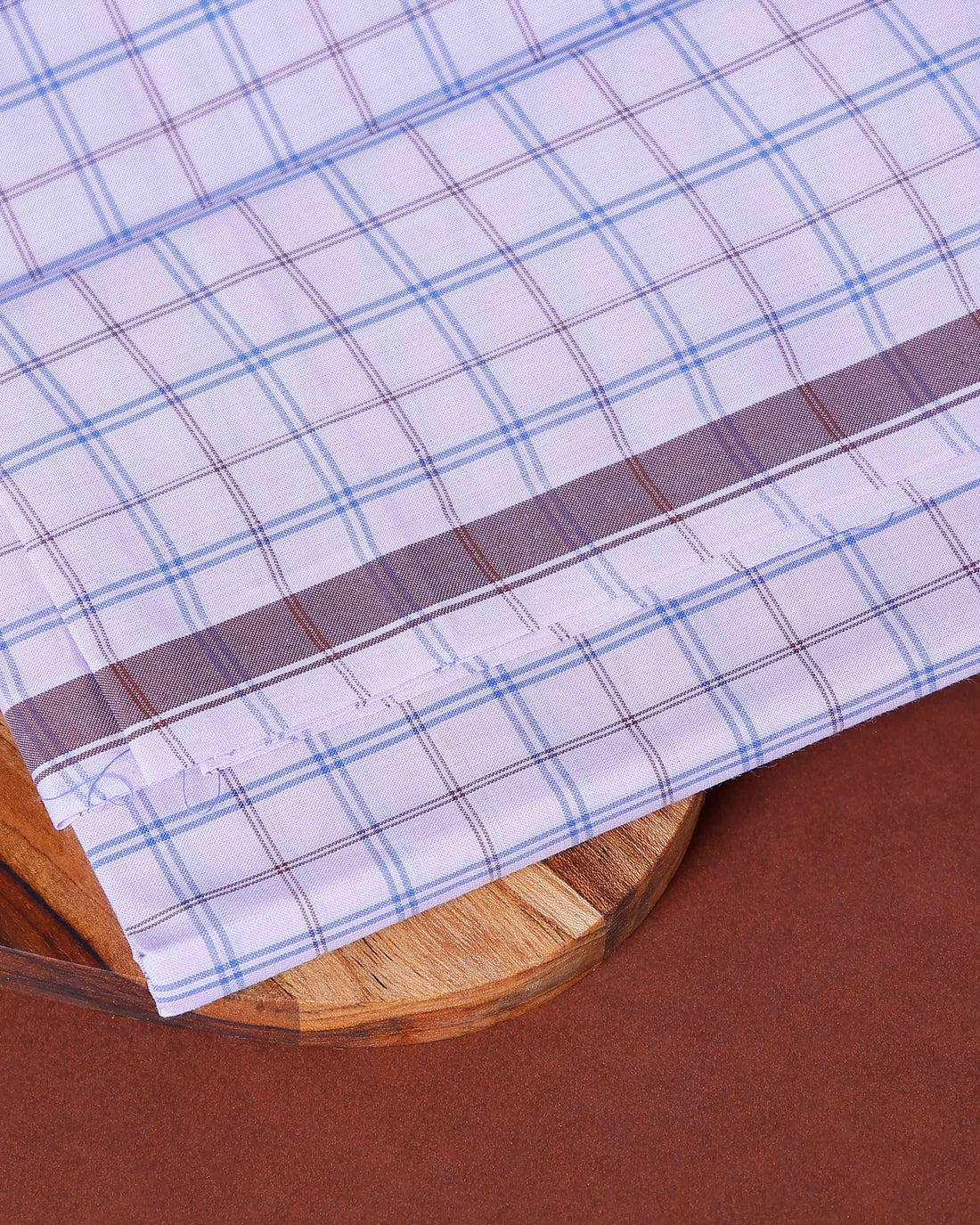 Nandu Brand Men's Premium Cotton Checked Lungi Stitched - White