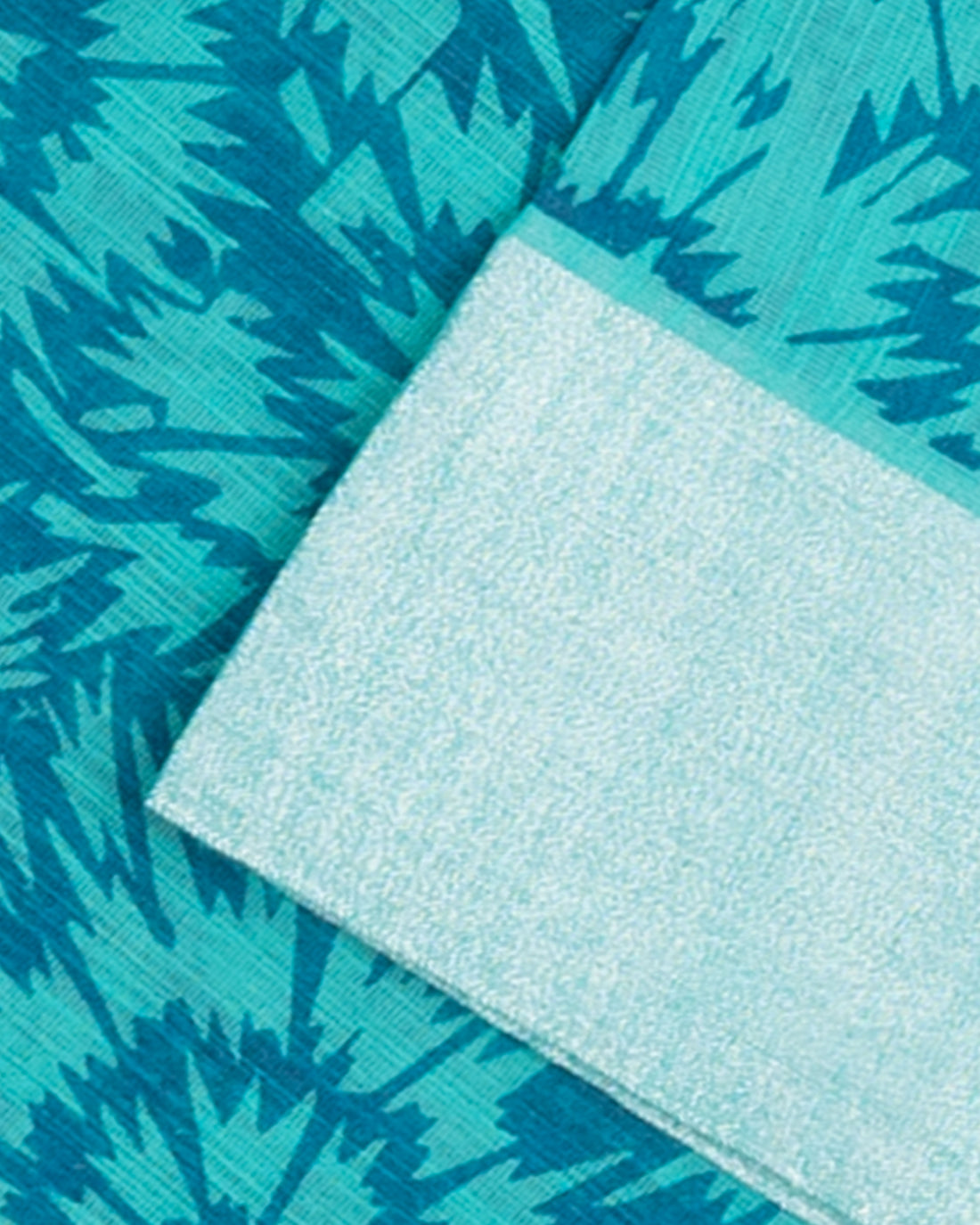 Elegance in Abstract Print Semi Silk Saree - Teal