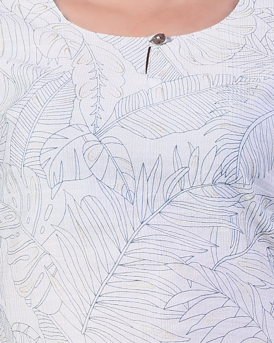 Women's Ethnic Floral Printed Kurta Palazzo Set - White