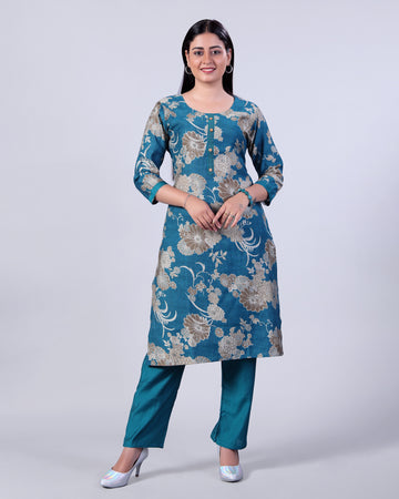Blue Colour Top & Palazzo Set