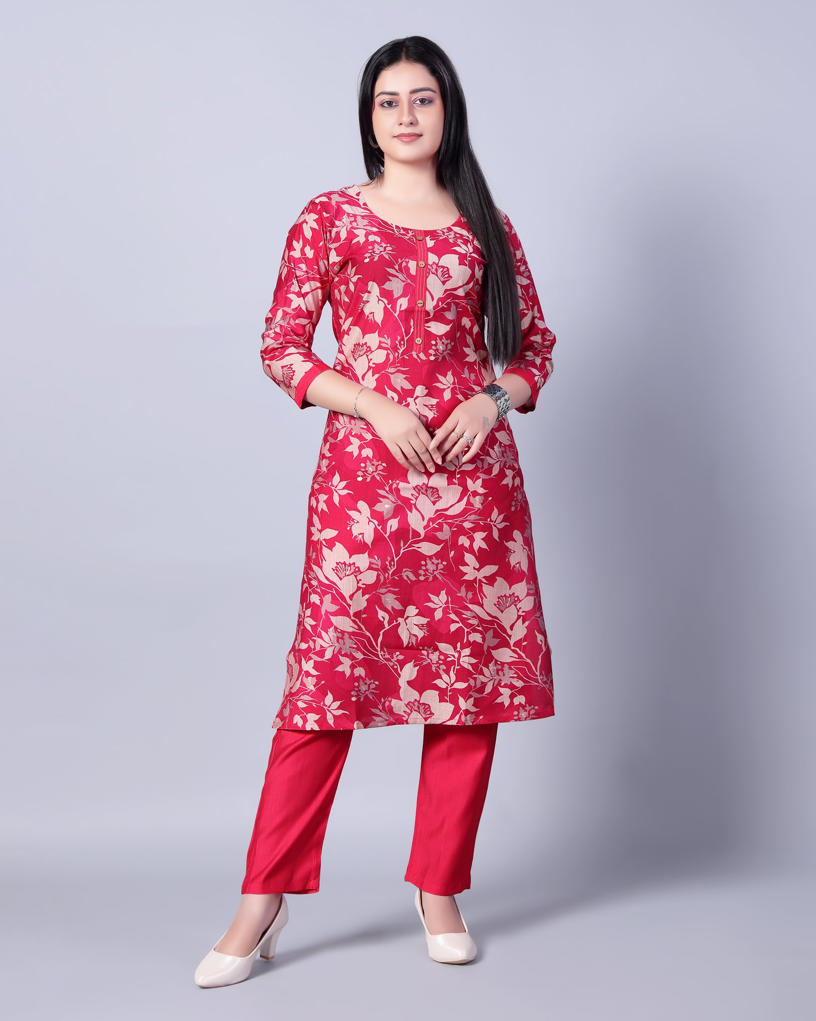 Red Colour Top & Palazzo Set