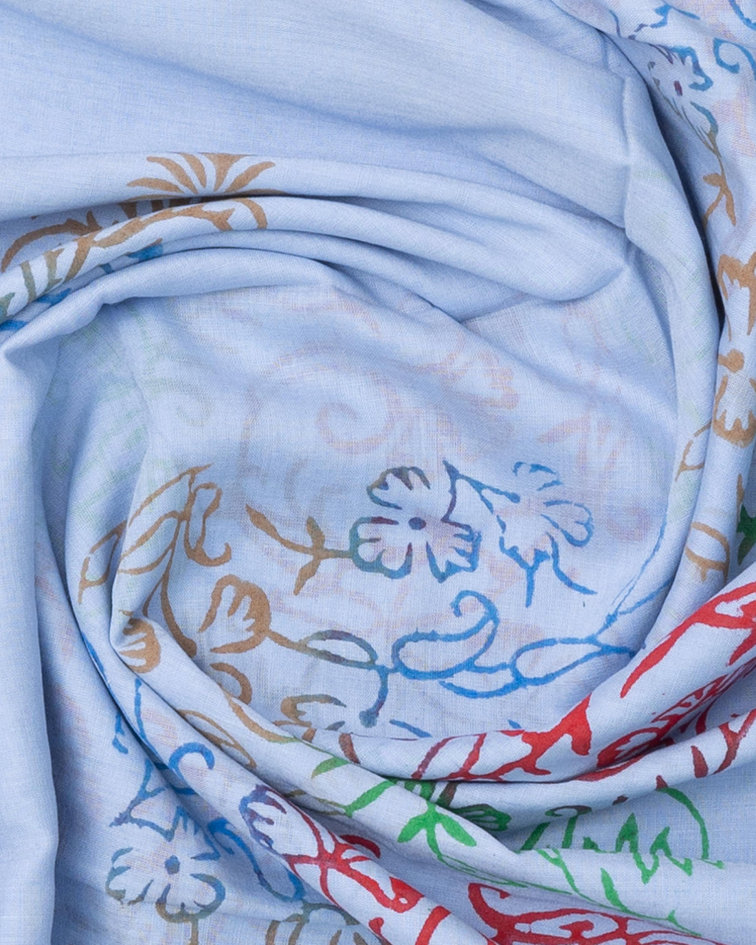 Sky Blue Colour Mul Mul Cotton Saree