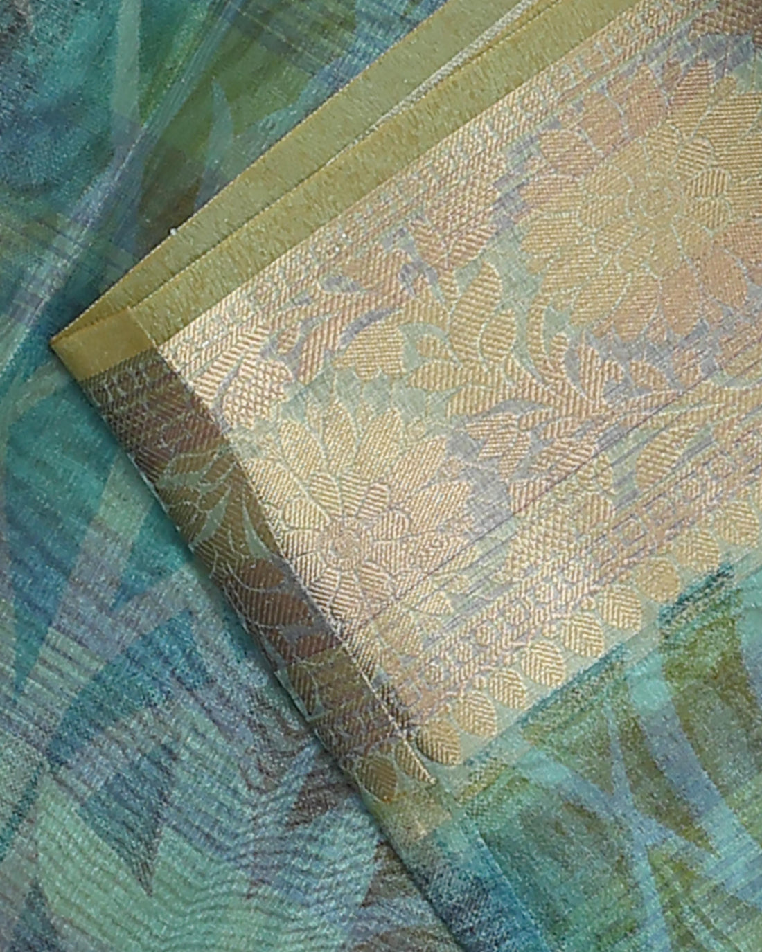 Ethnic Floral Printed Tissue Saree - Multi