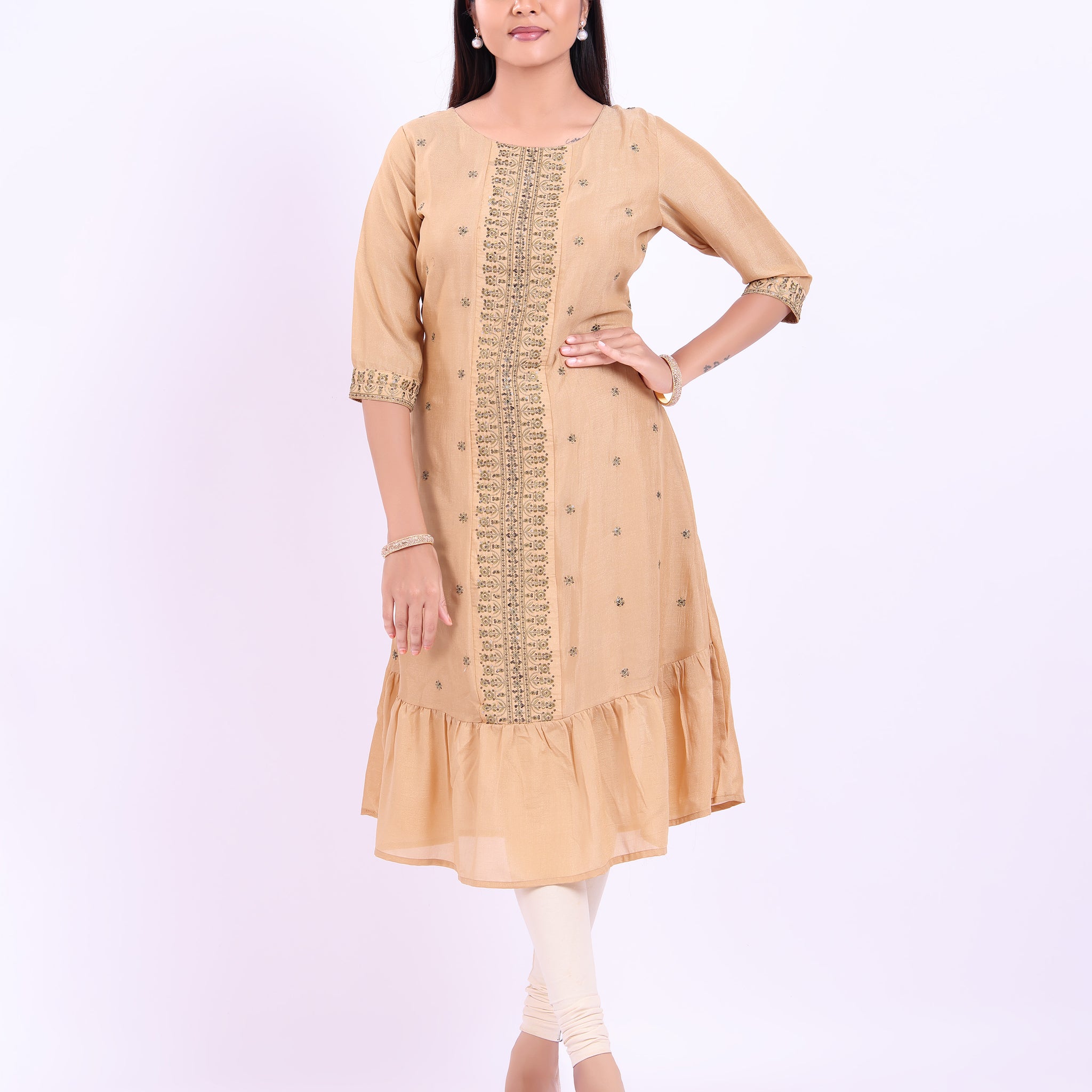 Designer sandal colour embroidered women's kurti