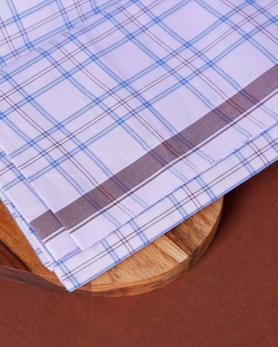 Nandu Brand Men's Premium Cotton Checked Lungi Stitched - White