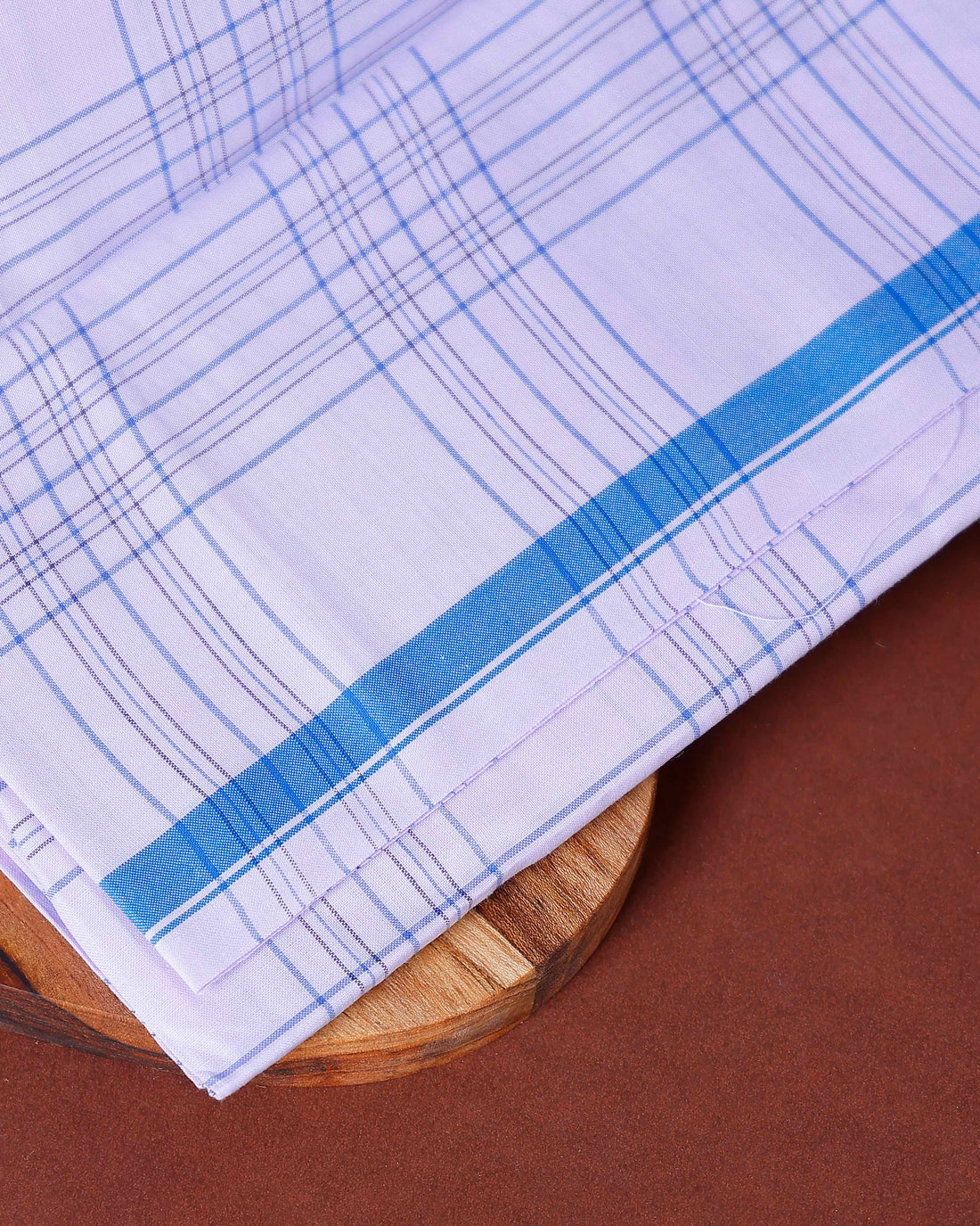 999 Brand Men's Premium Cotton Checked Lungi Stitched - White