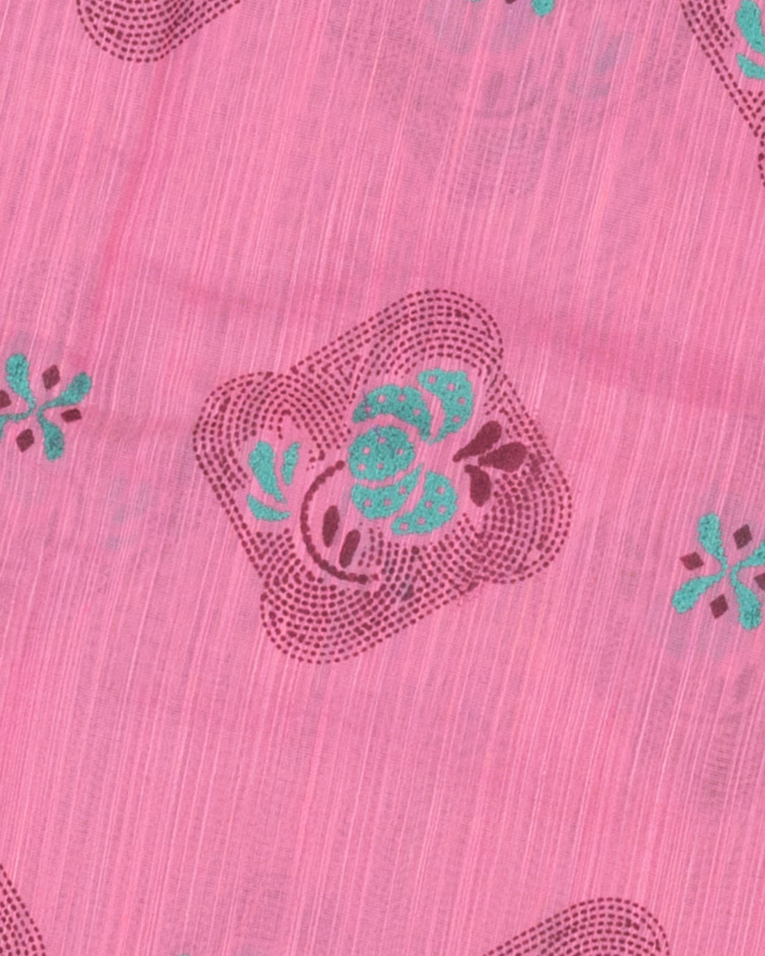 Elegance in Floral Print Semi Silk Saree  - Pink