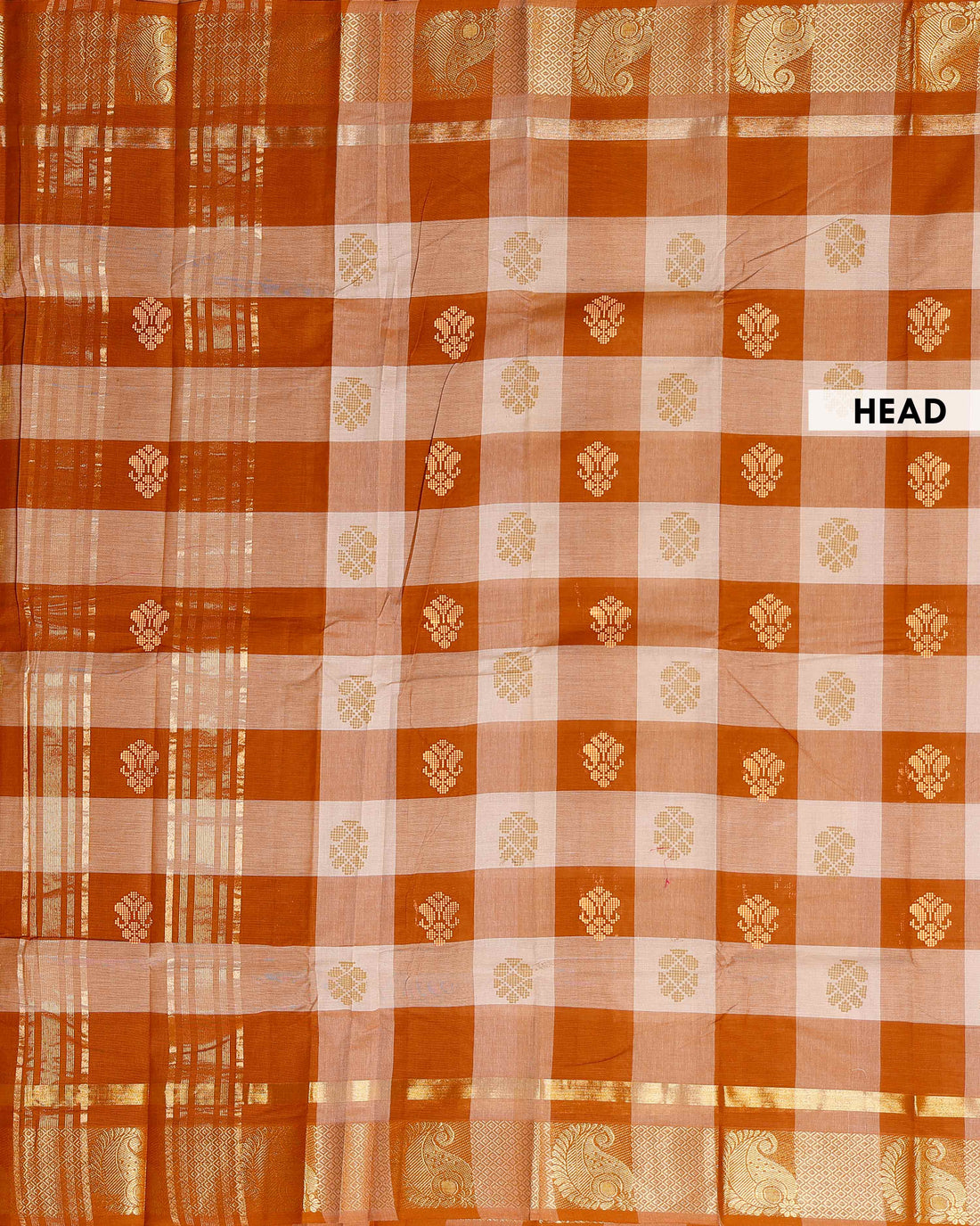 Elegant Chettinad Cotton Saree with Checks and Rich Zari Woven Pallu - Multi