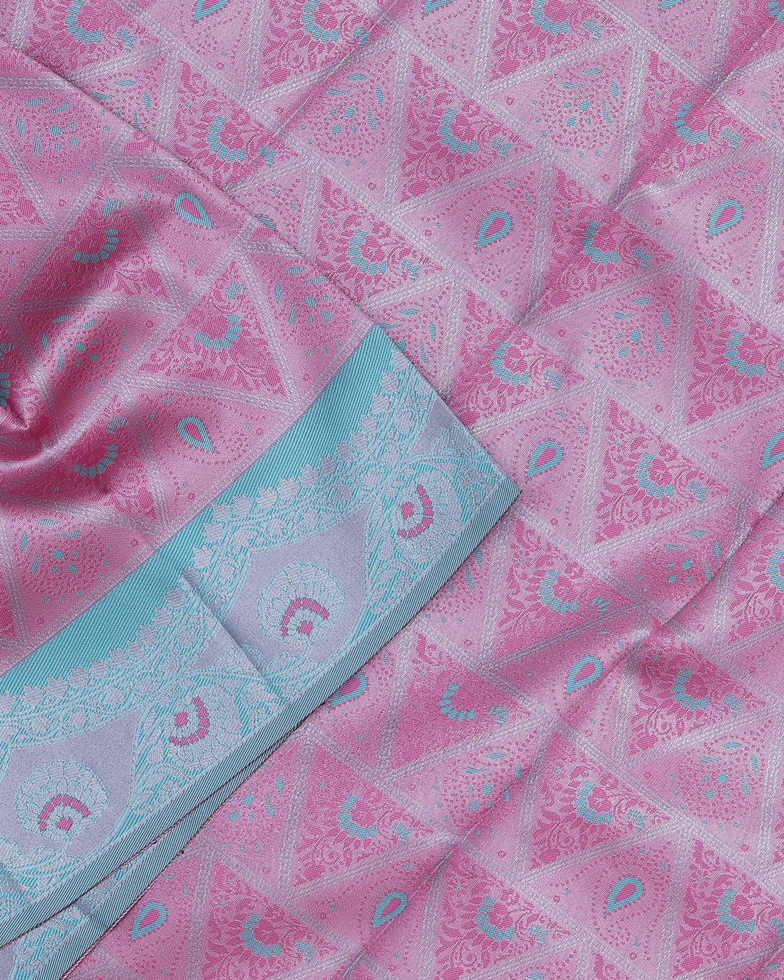 Elampillai Silk Cotton Saree with Elegant Border - Pink
