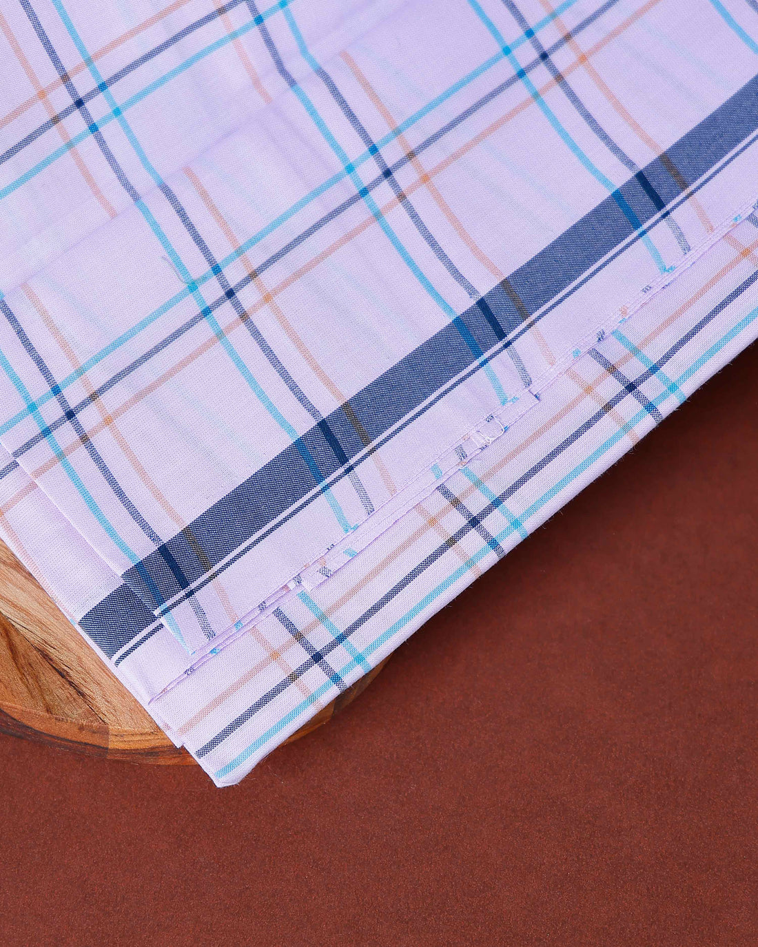 Nandu Brand Men's Premium Cotton Checked Lungi Stitched - White