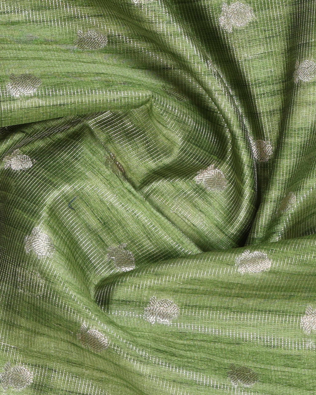 Elegance in Floral Print Semi Silk Saree - Green