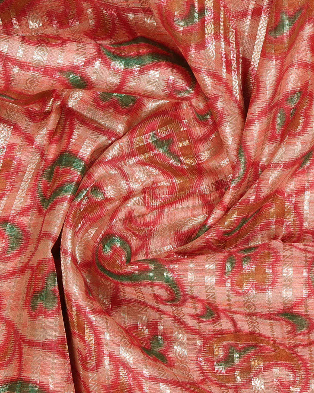 Elegance in Floral Print Semi Silk Saree  - Peach