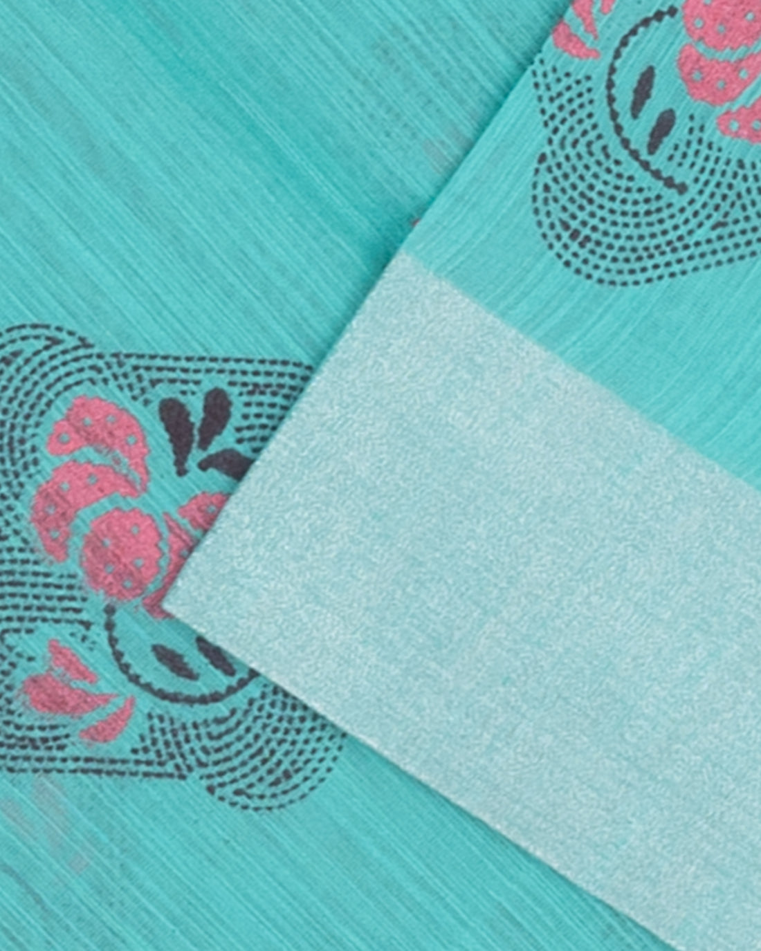 Elegance in Floral Print Semi Silk Saree  - Green