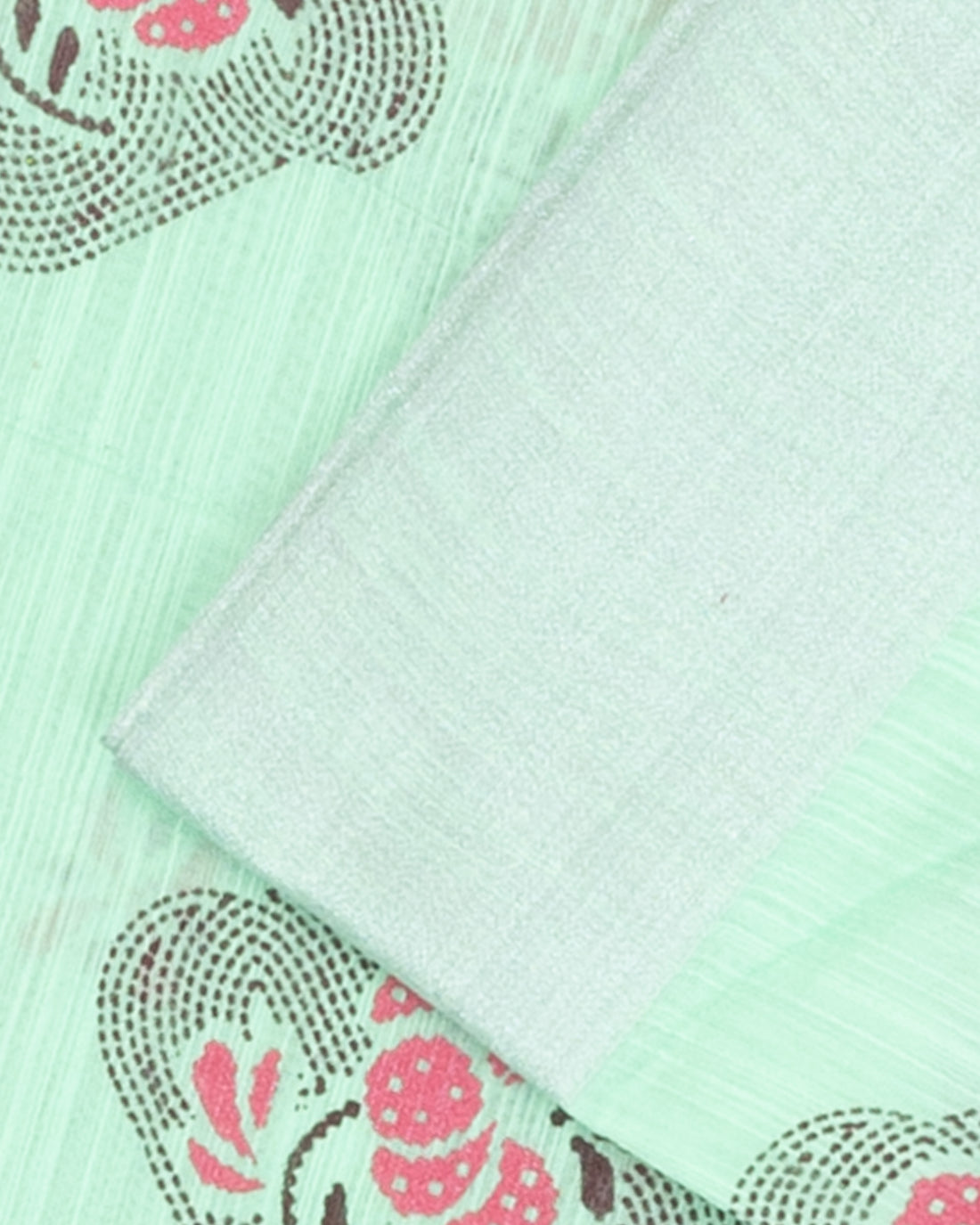 Elegance in Floral Print Semi Silk Saree - Green