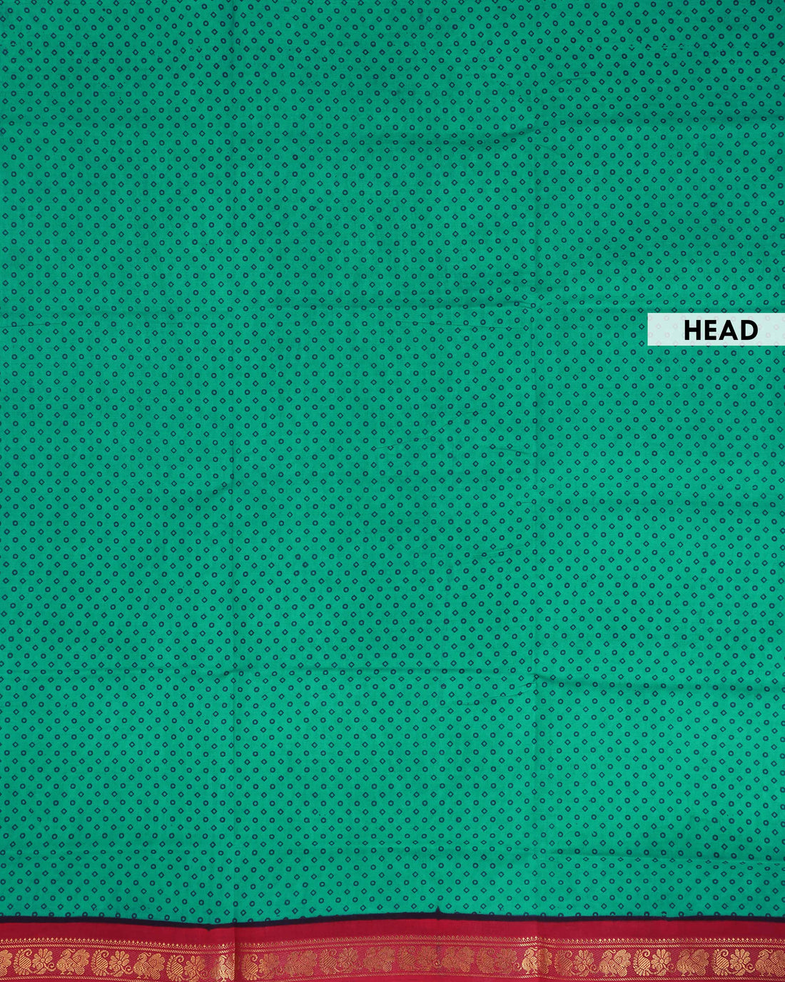 Classic Sungudi Cotton Saree With Printed Design - Green