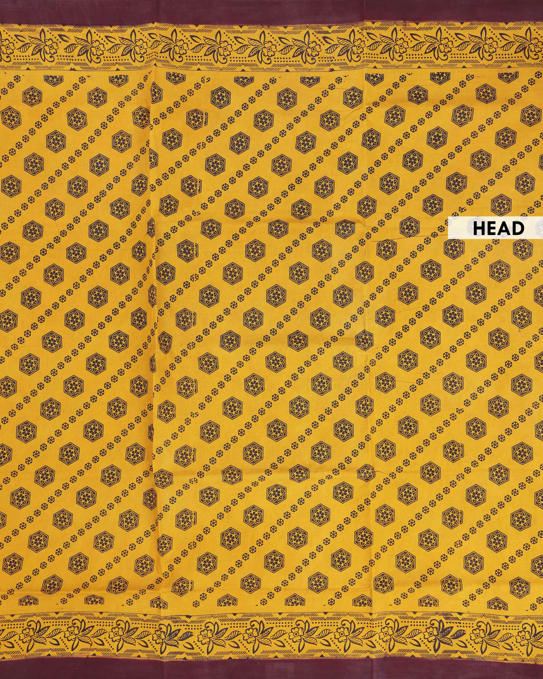 Classic Sungudi Cotton Saree With Printed Design - Yellow