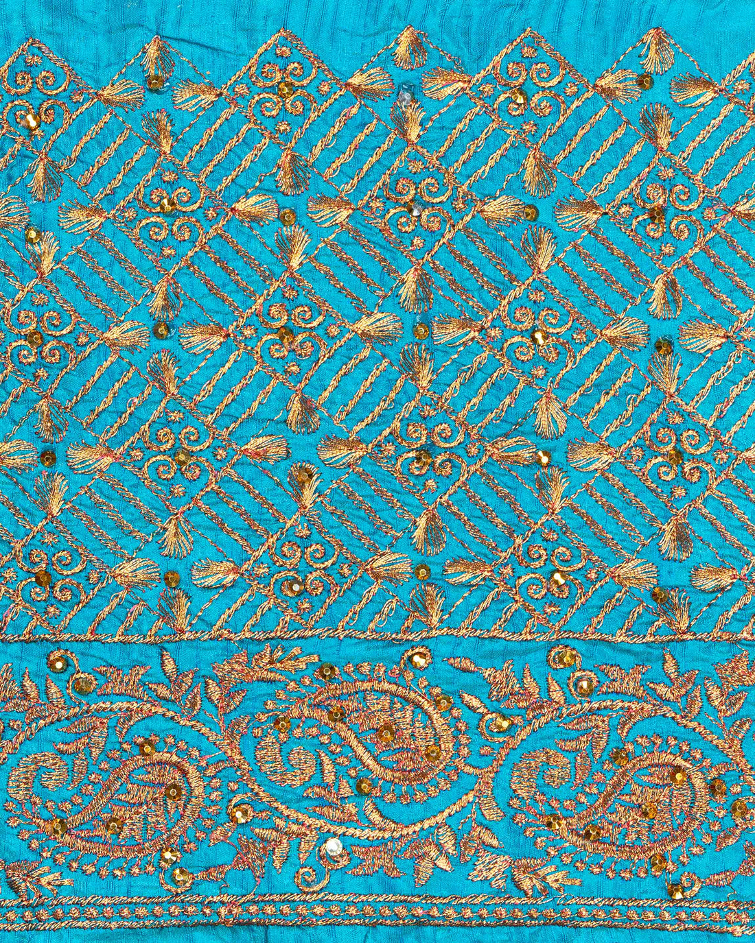 Blue Embroidered Unstitched Blouse Material