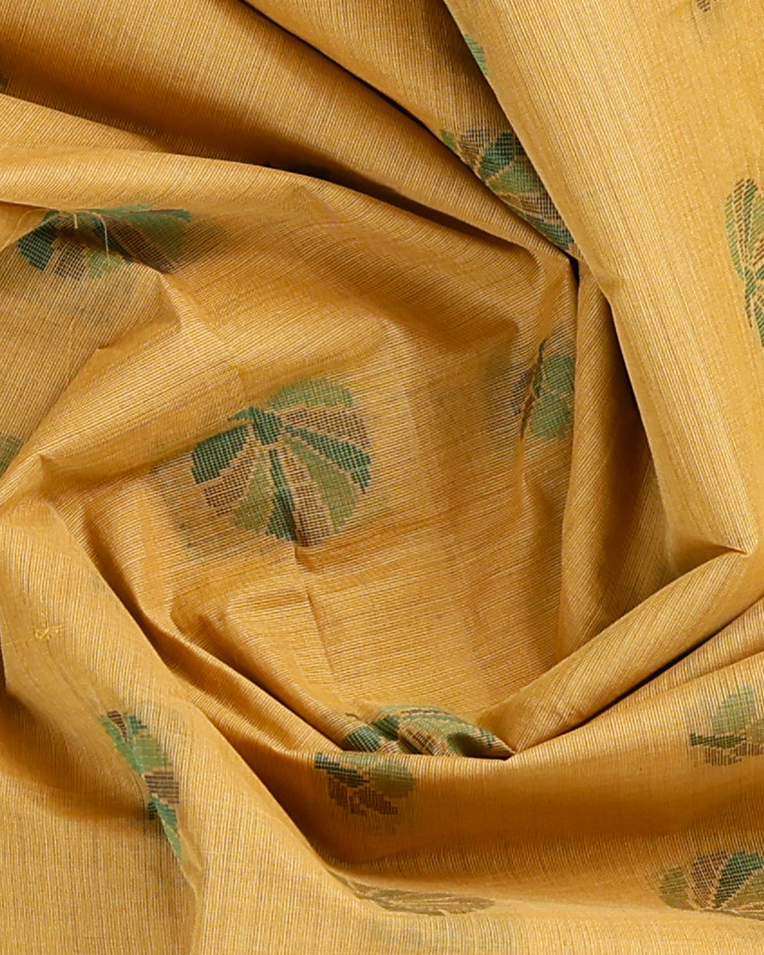 Yellow Printed Bengal Cotton Saree