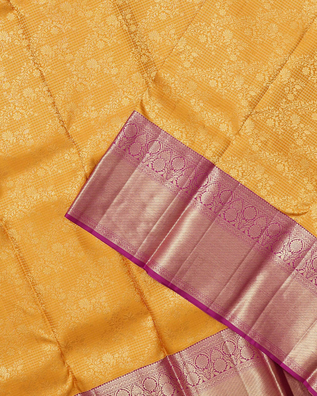 Exquisite Handloom Kanchipuram Pure Silk Saree with Intricate Zari Weave - Yellow