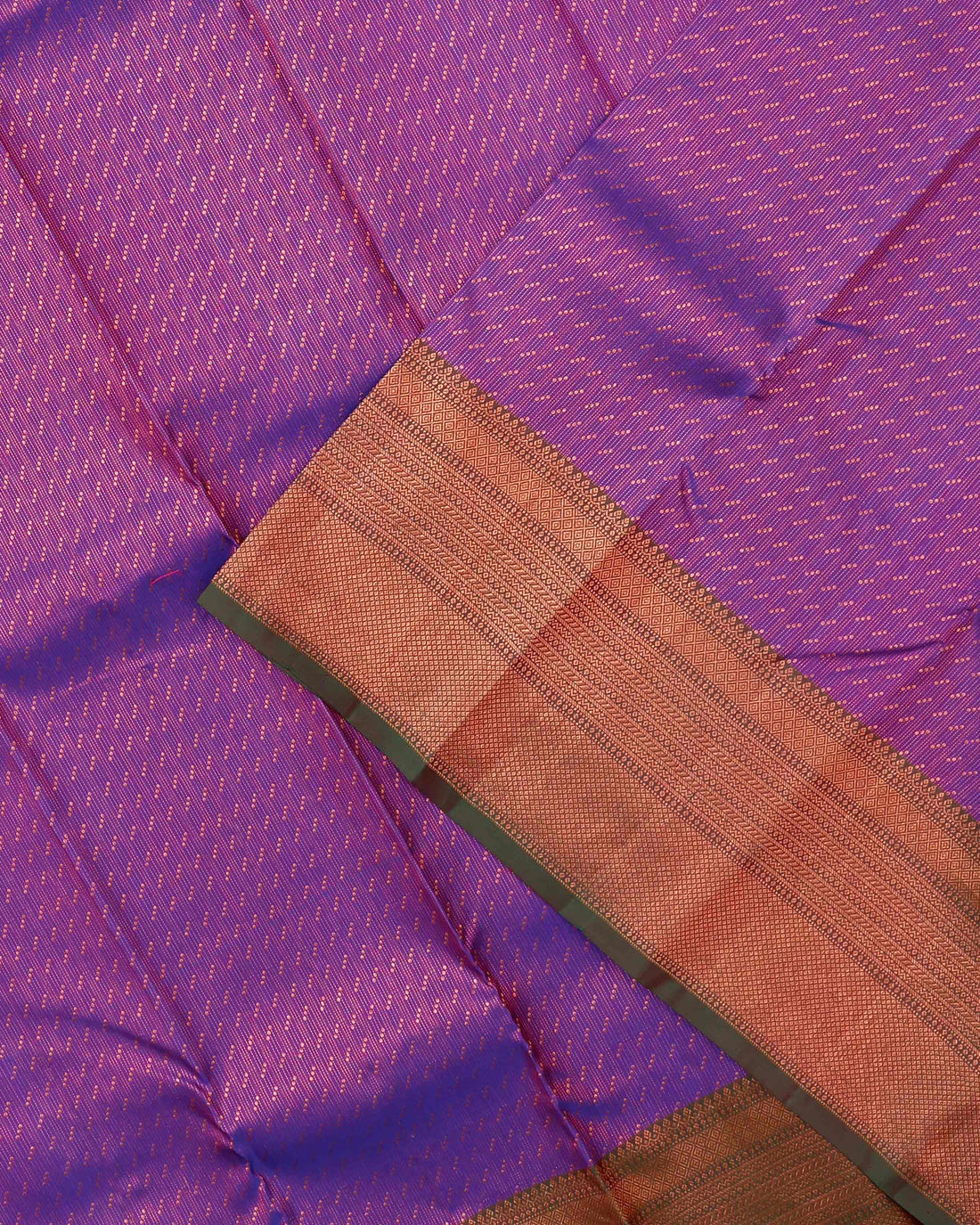 Exquisite Handloom Kanchipuram Pure Silk Saree with Intricate Zari Weave - Violet