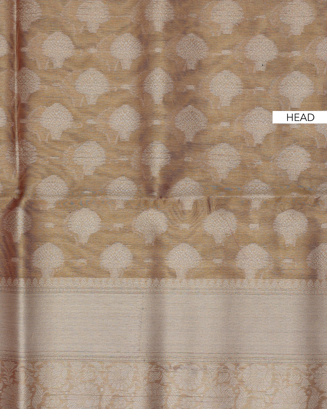 Ethnic Printed Tissue Saree - Copper