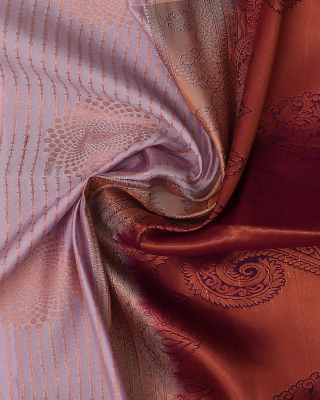 Ethnic Striped Design Soft Silk Saree - Lavender