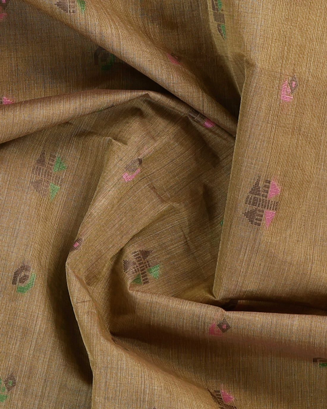 Brown Printed Bengal Cotton Saree