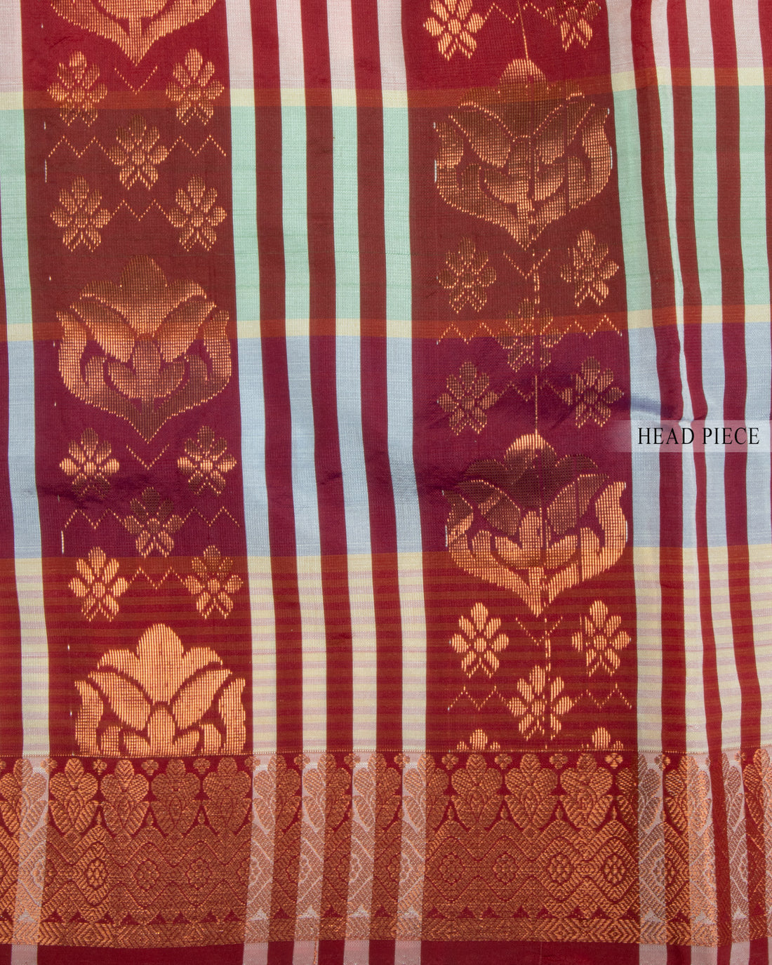 Maroon Kalyani Cotton Saree With Multi Border
