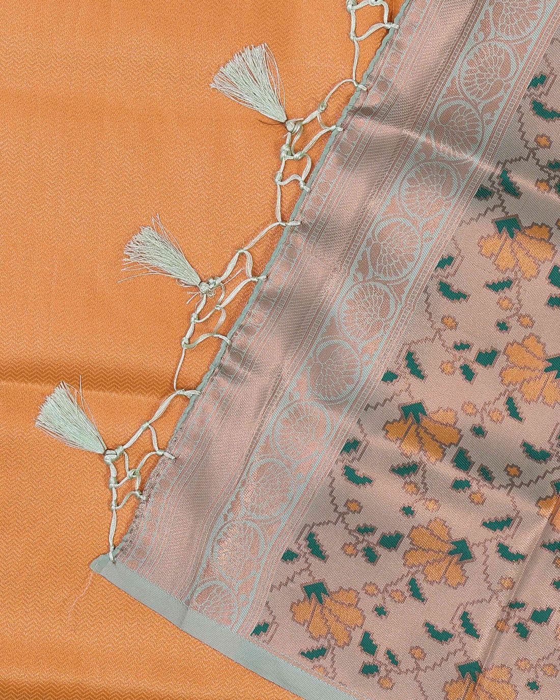 Exquisite Art Silk Saree with Intricate Border Weave - Orange