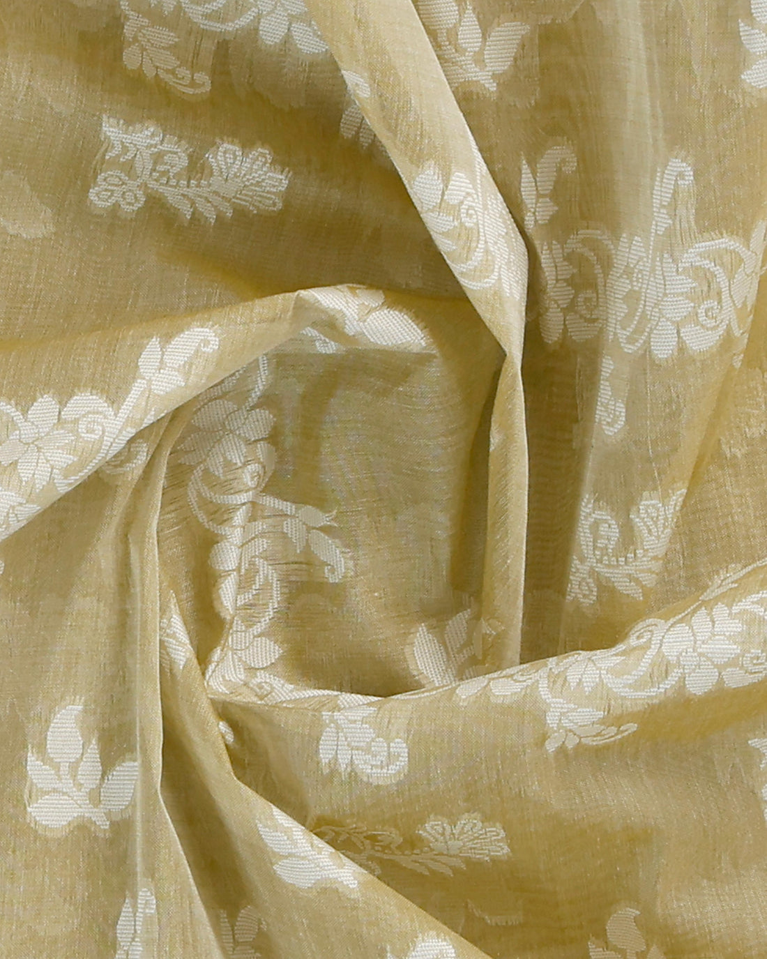 Floral Woven Bengal Cotton Saree With Traditional Motif Border - Green