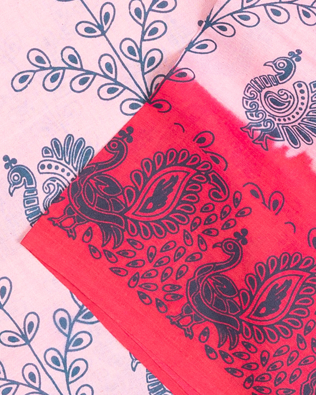Rose Pink Printed Sungudi Cotton Saree