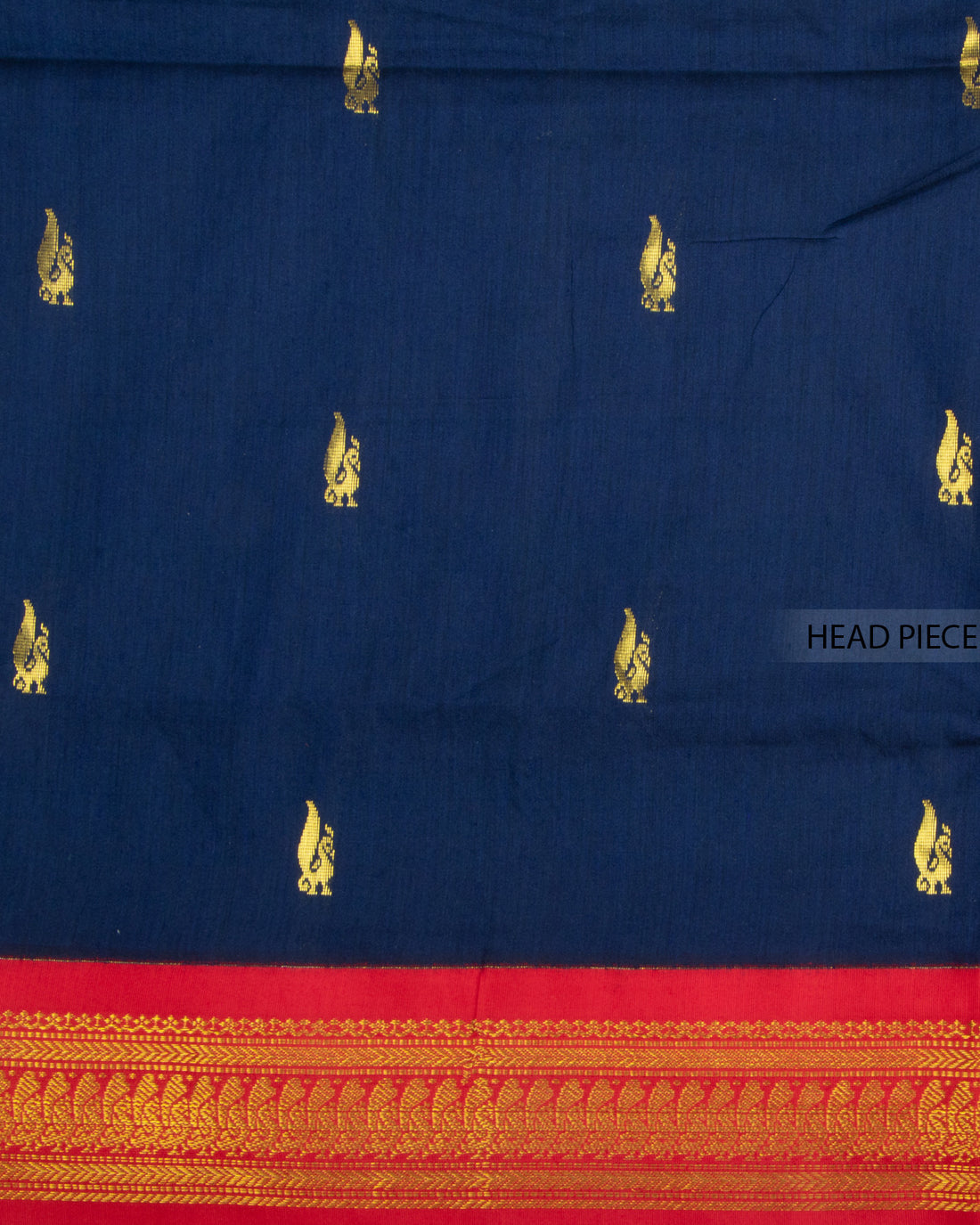 Navy Blue Kalyani Cotton Saree With Maroon Border
