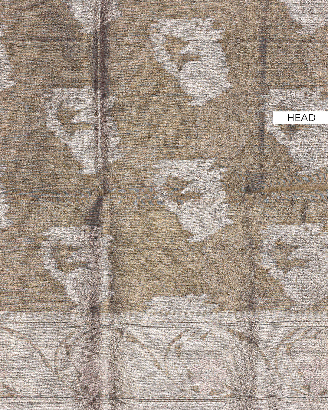 Ethnic Printed Tissue Saree - Brown