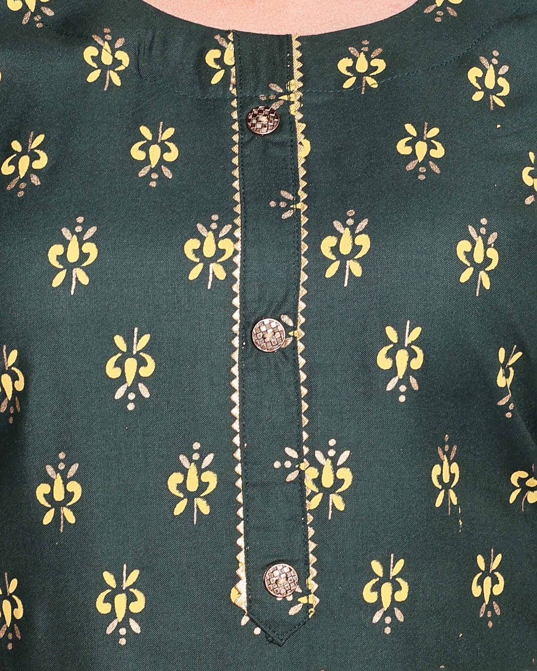 Women's Ethnic Motif Printed Kurta with Palazzo Set - Green