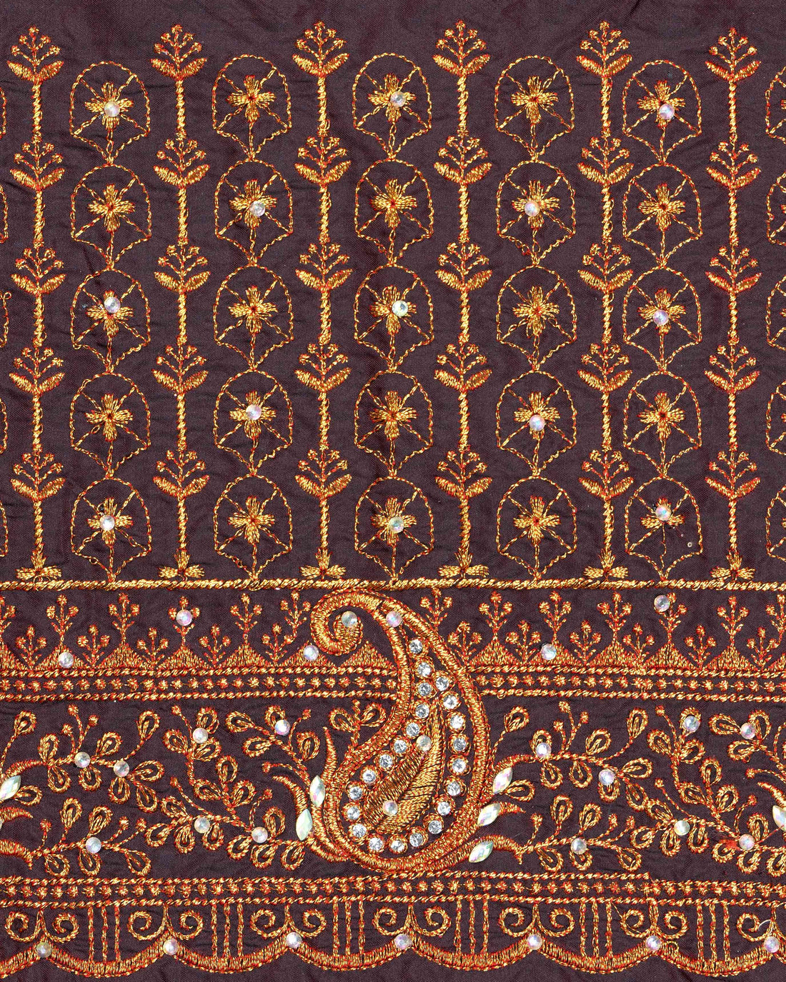 Maroon Embroidered Unstitched Blouse Material