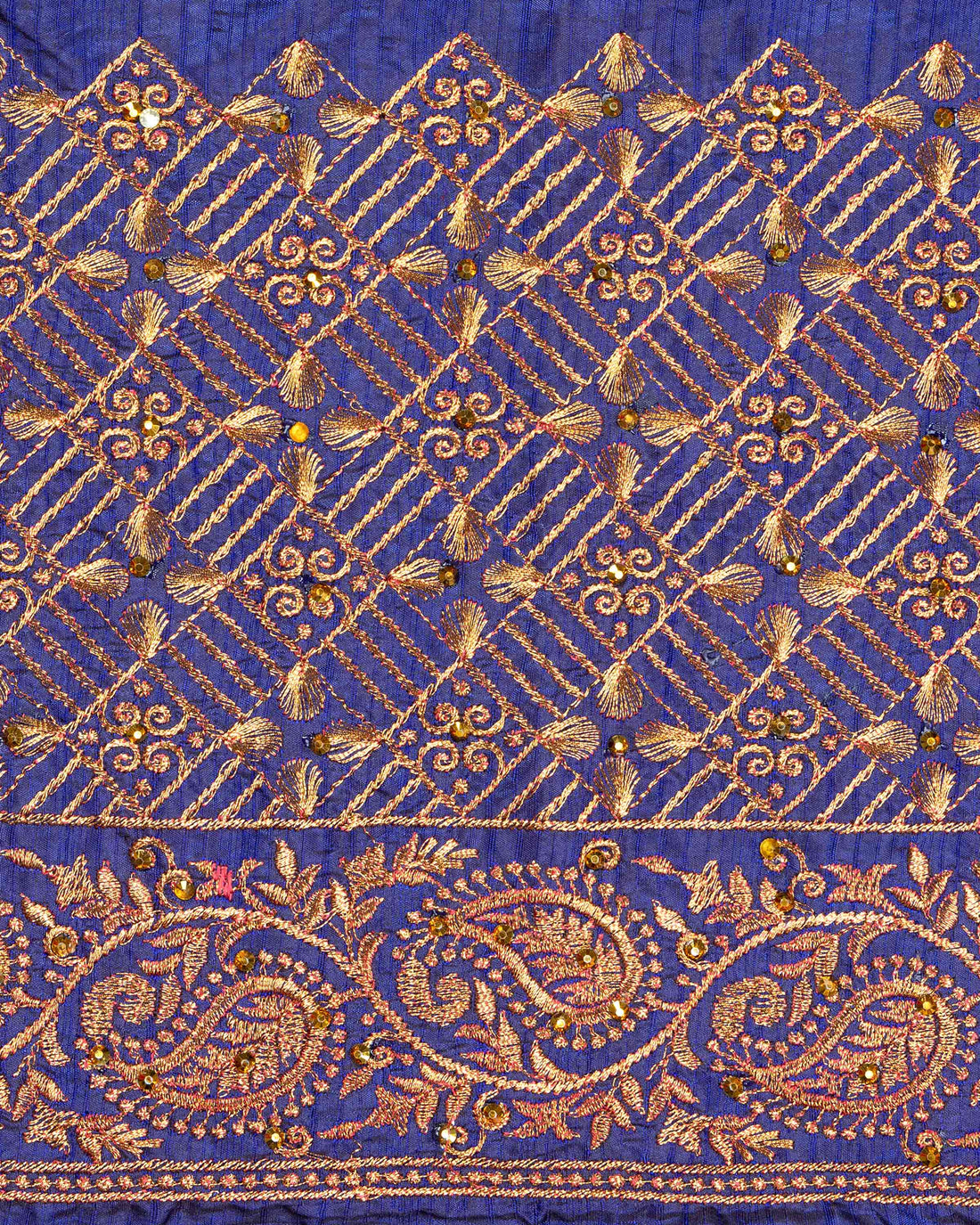 Blue Embroidered Unstitched Blouse Material