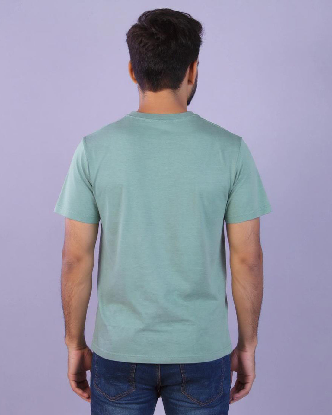 Nativebull Men's Solid Round Neck Half Sleeve Cotton T-Shirt - Green