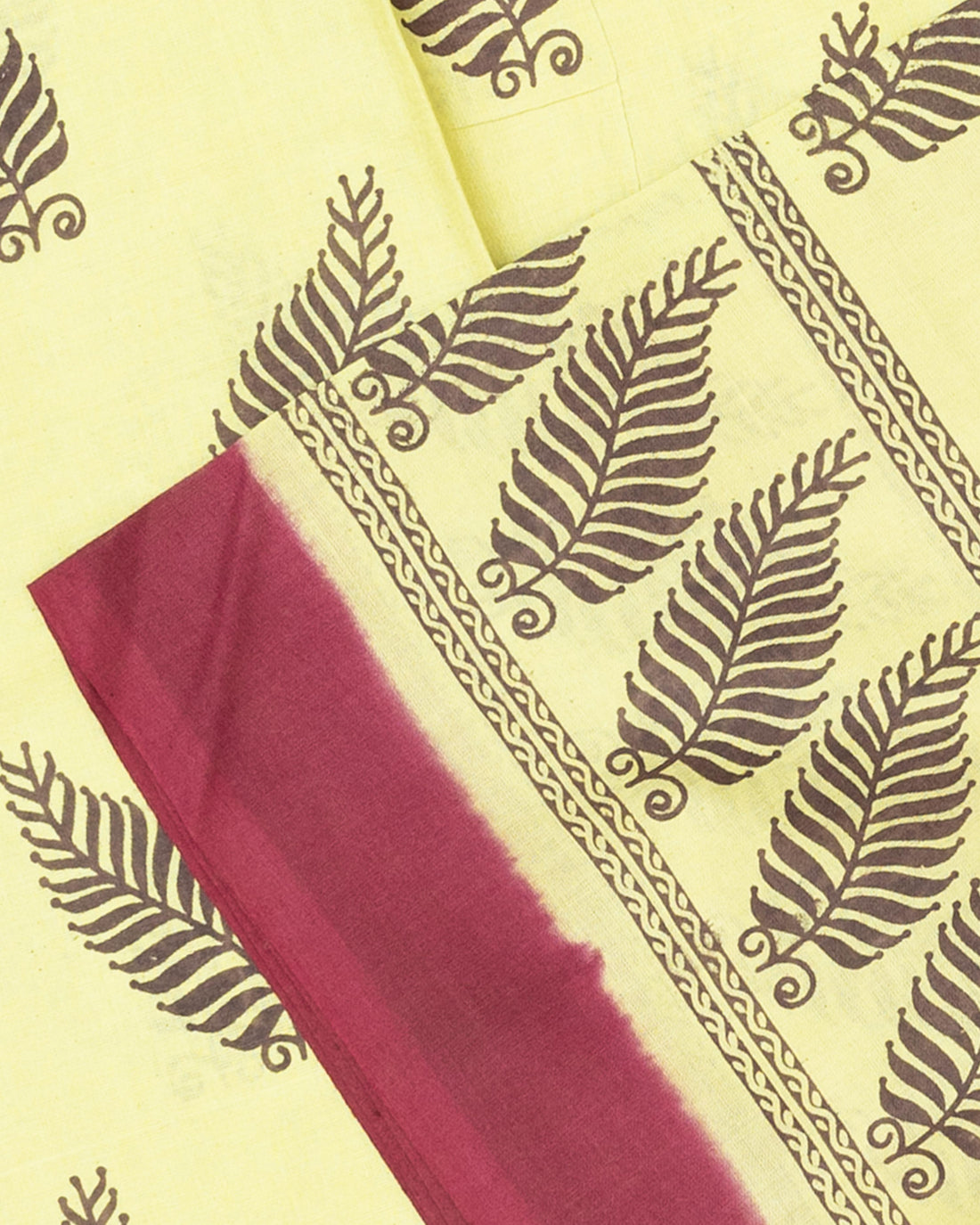 Light Yellow Printed Sungudi Cotton Saree