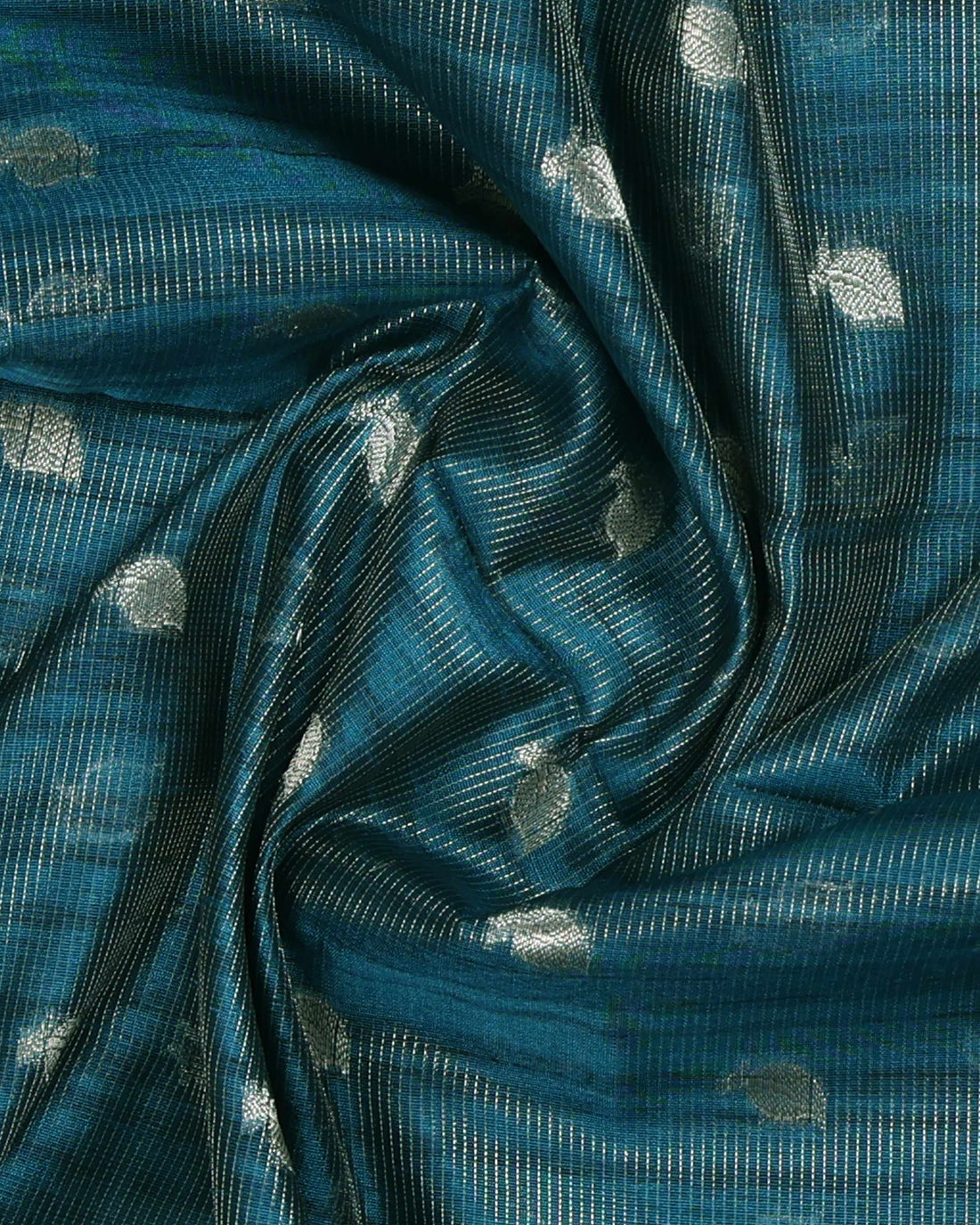 Elegance in Floral Print Semi Silk Saree - Teal