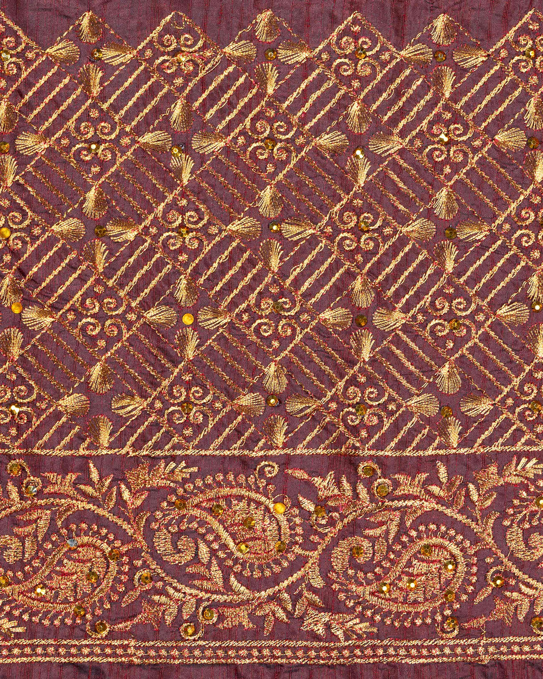 Maroon Embroidered Unstitched Blouse Material