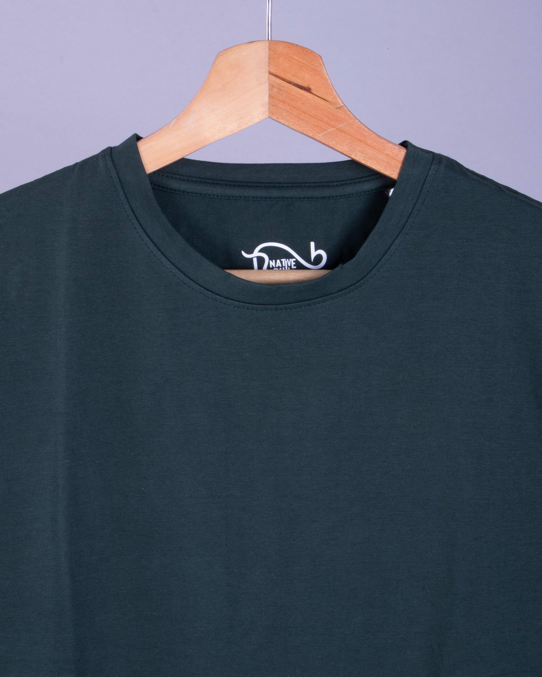Nativebull Men's Solid Round Neck Half Sleeve Cotton T-Shirt - Green