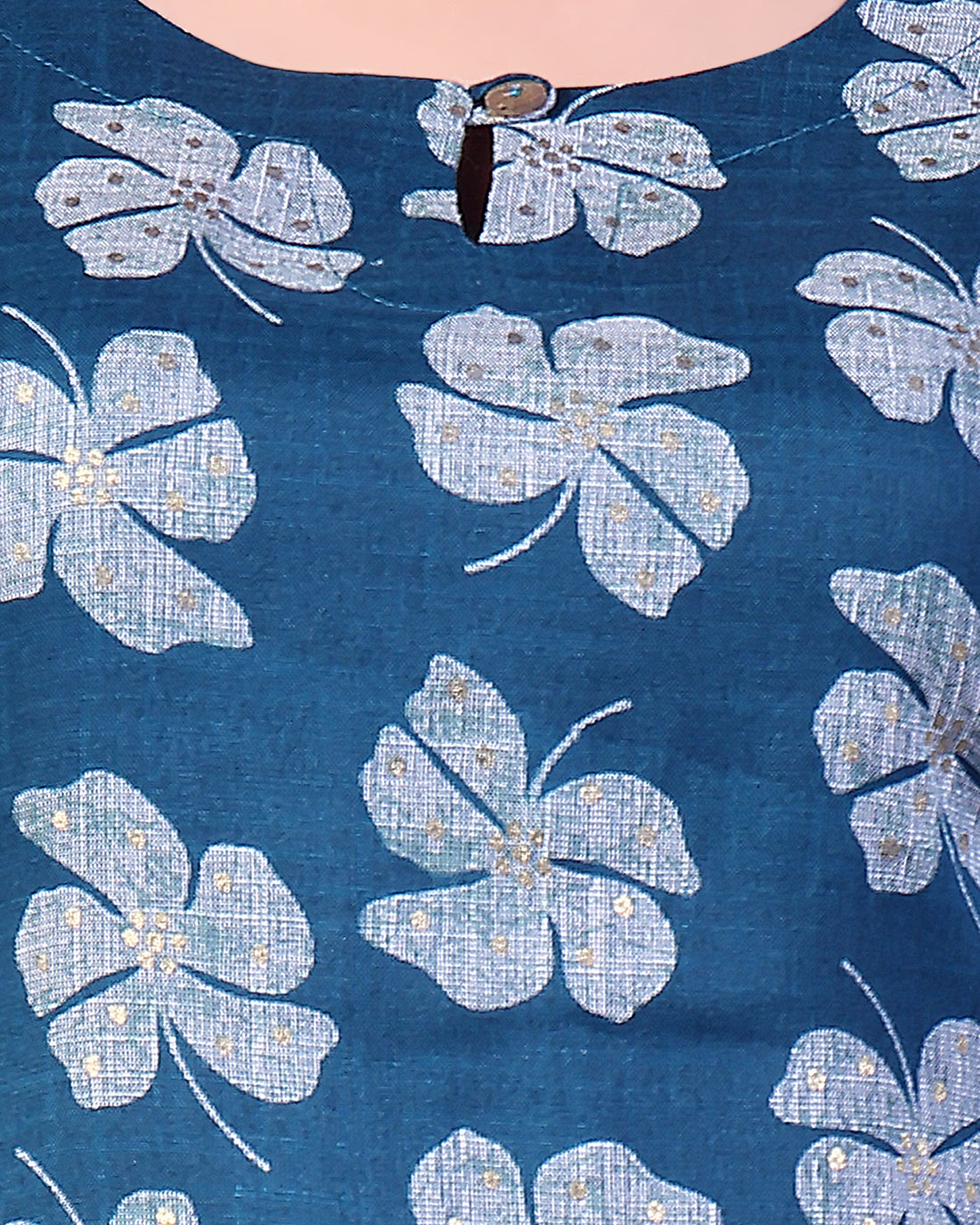 Elegant Women's Floral Printed Kurta with Palazzo Set - Blue