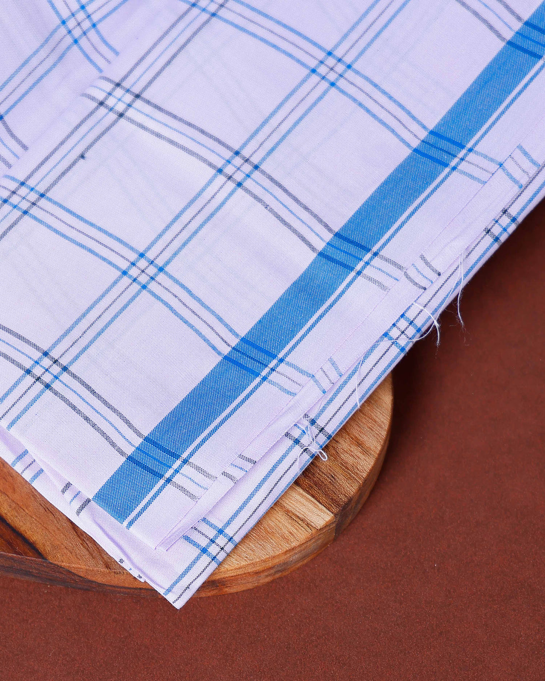 999 Brand Men's Premium Cotton Checked Lungi Stitched - White